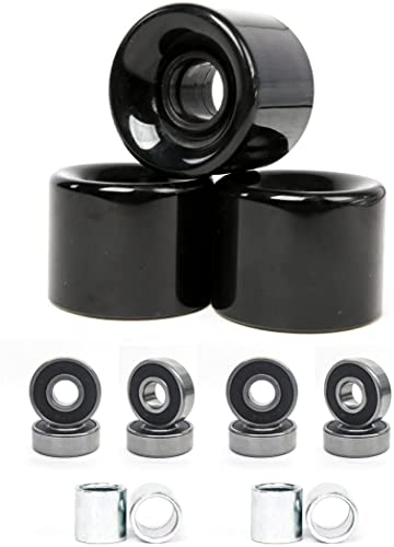 4 Skateboard-Räder mit Kugellagern, Skateboard-Rollen, Longboard-Rollen für Cruiser, Teile, Werkzeugräder, 80 A, 70 mm, Schwarz