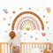 decalmile Wandtattoo Boho Regenbogen mit Herzchen Wandaufkleber Regenbogen Mädchen Wandsticker Schlafzimmer Babyzimmer Kinderzimmer Wanddeko