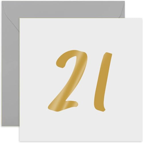 Old English Co. Geburtstagskarte zum 21. Geburtstag – Twenty One Birthday Wishes | Sohn, Tochter, Enkel, Enkelin, leere Innenseite und Umschlag enthalten