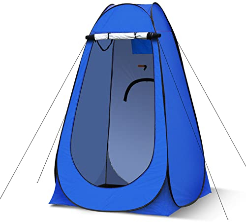 LEMROE Tienda cambiadora desplegable para exteriores con buena ventilación, espacio de privacidad para camping, picnic, pesca, playa, refugio solar, ducha, inodoro (azul, 120)