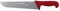Starrett Professional Butchers Knife - BKR203-10 Wide straight 10 Inch Ultra Sharp Sanitized Steel Blade - Red Handle Kitchen Chef's Knife
