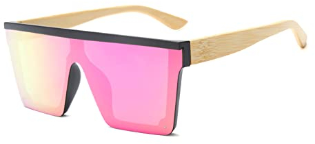 Long Keeper Übergroße Sonnenbrille Quadratisch für Herren Damen Vintage Sonnenbrille Eckig Verspiegelt Groß UV400-Schutz Mode Quadratisch Brille, 60MM