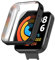 Coque PC Rigide avec Protecteur D'écran en Verre Trempé Compatible pour Xiaomi Redmi Watch 2 Lite, Housse de Mince et Légère pour Smartwatch pour Xiaomi (Noir électrolytique)