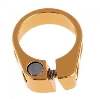 JAKMET Sattelklemme,Fahrrad Sattelklemme 3 Stück Radfahren Ultraleicht Aluminiumlegierung MTB Mountainbike Rennrad Sattel Sattelklemme Fahrradteile Zubehör 5 Farben (Color : Gold 34.9mm)