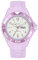 FORSINING Montre analogique à quartz pour femme, bracelet en silicone, étanche, affichage de la date, affichage 24 heures avec trotteuse, violet, Sangle