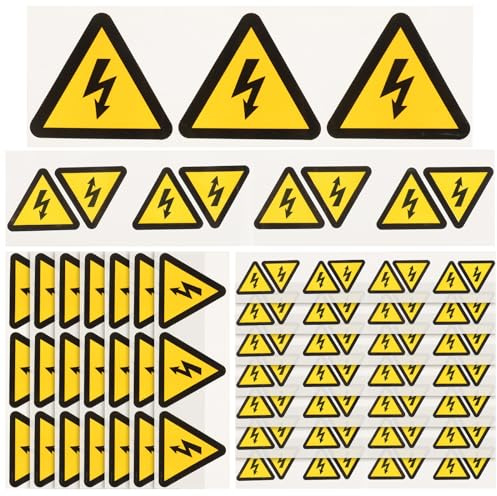 NUOBESTY Warning Stickers Adhesive Labels for Electrical Shock Hazard High Voltage Warning Labels Electric Panel Labels do Not Touch Sticker for Equipment Safety Signs 15 Small and 15 Large