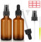 Impoditiongs 2Pcs 60ml Flacon Vaporisateur Spray Vide Ambre,Réutilisables Flacon Spray Vide Bouteille de Voyage Vide,Bouteille Spray Verre Fine Rechargeables,Pour Parfums,Aromathérapie,Essentielles
