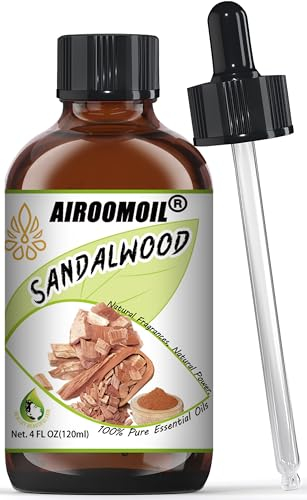 Huile Essentielle Santal Airoomoil Huile de bois de santal Parfum pour Aromathérapie Diffuseur, Peau, Parfums, Maison 120 ml