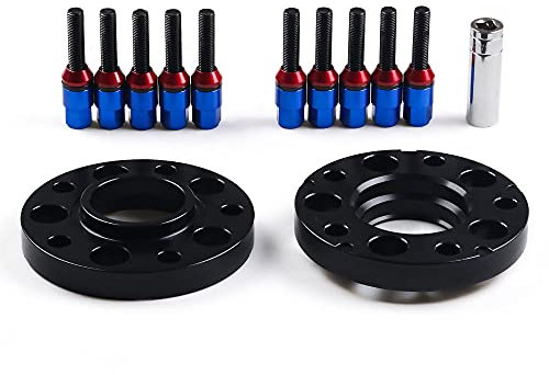 Spurverbreiterung,Spurplatten Auto modifiziert 20mm Radflanschdichtdichtung for BMW E36 E46. Bolzen M12 * 1.5 Zubehör (Color : Blue, Size : Flange thickness 20mm)