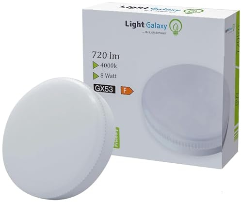 Light Galaxy ... Ihr Lichtlieferant 1x GX53 8W Neutralweiß 4000k 720lm Nicht dimmbar