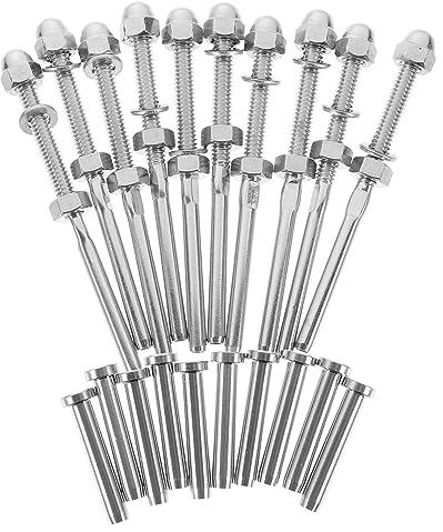 Hohopeti 10sätze Teiliges Kabelgeländer-kit Mit Kabelspanner Für Innen Und Außeneinsatz Hochfeste Wetterbeständige Verbindungselemente Für Decks Und Geländer