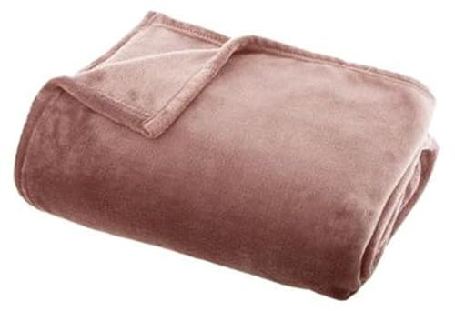 Atmosphera Créateur d'intérieur - Plaid Doux Uni Flanel 125x150cm Rose
