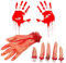 6PCS Bras Coupé Halloween, Terreur Coupé Sanglante Faux Bras, Bras Séparés Halloween et Doigts Sanglants, Décorations De Bras Cassés Simulées,Main Horreur pour Accessoire de Fête d'Halloween (Style 1)