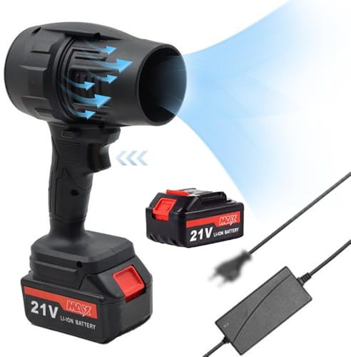 Jet Dry Mini-Gebläse, 21 V,2 Stück, Elektrische Staubgebläse Luftdruckspray, leichtes Gehäuse, Turbinenmotor, starker Leistungsgeschwindigkeitsschalter, entfernt abgefallene Blätter und Staub zu Hause