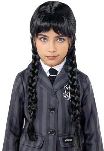 Funidelia | Wednesday Addams Kostüm – Wednesday für Mädchen Addams Family & Halloween – Kostüm für Kinder und lustige Accessoires für Partys, Karneval und Halloween