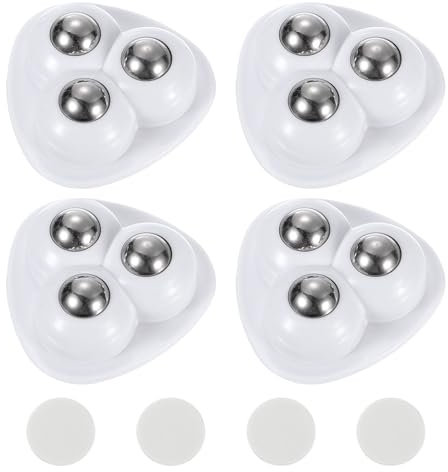 sourcing map 1Set Self Adhesive Caster Wheels, 36x35x14mm Sticky Pulley,360° Rotation Universal Wheel for Coffee Maker Toaster Storage Bins Trash Can(White)