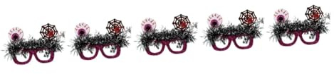 Toyvian 5pezzi Occhiali da Festa di Halloween per Ragazzo Ragazza e Adulti Gadget Divertenti e Creativi per Cosplay e Foto Design Unico con Tematiche di Ragni e Teschi per Festeggiamenti e