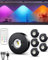 EZVALO RGB LED Spots Akku mit Fernbedienung, 1200 mAh Aufladbar Akku Schrankbeleuchtung mit Timing, Magnetische Unterbauleuchte Led, Vitrinenbeleuchtung LED für Weinschrank, Vitrinen (6 Stück)