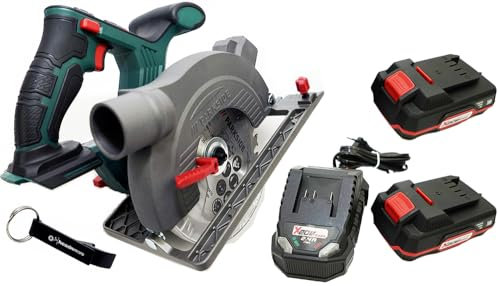 HEADNMORE® Bundle – Parkside® sega circolare manuale a batteria 20 V PHKSA 20 e HEADNMORE® portachiavi (batteria 2 x 2 Ah batteria)