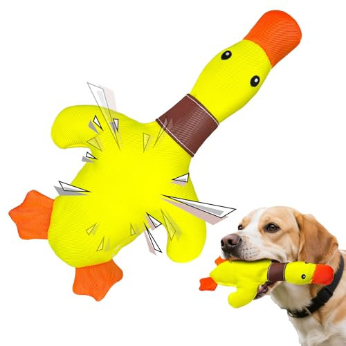 Hundespielzeug Welpenspielzeug Anti Stress Ente für Hunde Dog Toys Kuscheltier Hund Spielzeug Plüsch Quietschspielzeug Hundekuscheltiere für Welpen, kleine, mittlere, große Hunde