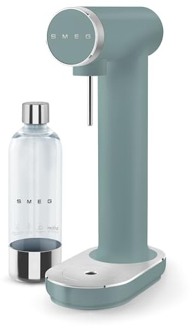 SMEG Soda Maker – Sparkling Water Machine for Kitchen Counter – Collezione – Includes 1L Bottle – Compatible with Standard 60L CO₂ Cylinders (Matte Jade)