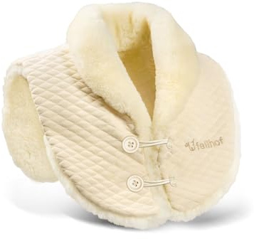 Lammfell Schulter- und Nackenwärmer bei Rückenschmerzen, natürliche Wärme dank 100% Merino-Lammfell von Fellhof®, waschbar bei 30 °C, OEKO-TEX® zertifiziert (XXL)