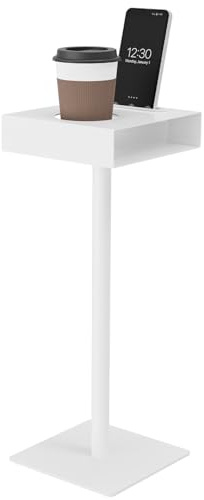 Yawinhe Beistelltisch,1 Stück Stabiler Kleiner Quadrat Couchtisch,Weiß