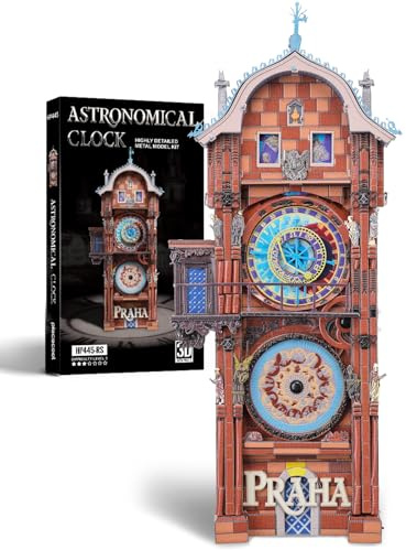 Piececool 3D Puzzle Metall Architecture Astronomical Clock, 3D Metal Puzzle für 430 Edelstahl, Ganzes Metall, Geburtstagsgeschenk, Modellbausatz Erwachsene