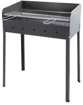 Bonussi Barbecue a Carbone Stella-Eco 50x40x90 cm Griglia Regolabile a 2 Altezze in Acciaio Nero