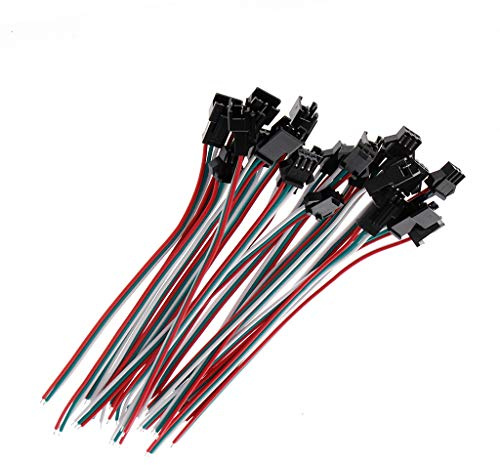 BIlinli 10 Paare 3 Pin JST SM-männlich-weiblich Stecker Kabel für WS2812B WS2812 WS2811 LED-Streifenlampe