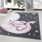 HomebyHome Kinderteppich Rosa 160 cm Rund Elefantenmuster Großer Mädchen Teppich Kinderzimmer Kurzflor Teppich Extra Weich Antiallergen Babyzimmer Teppich