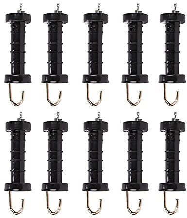 Queiting 10 Pack Electric Insulated Fence Handles Heavy Duty Sprung Gate Handle for Agricultural Fencing