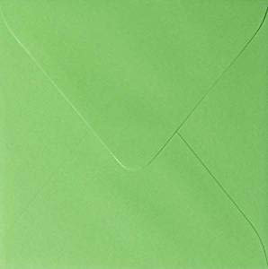 25 / Quadratische/Briefumschläge/Farbe/Gras Grün / 14 x 14 cm 140 x 140 mm feuchtklebend Umschläge