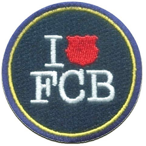 Barça I love Fußball Club Barcelona Aufnäher zum Aufbügeln, 6 x 6 cm
