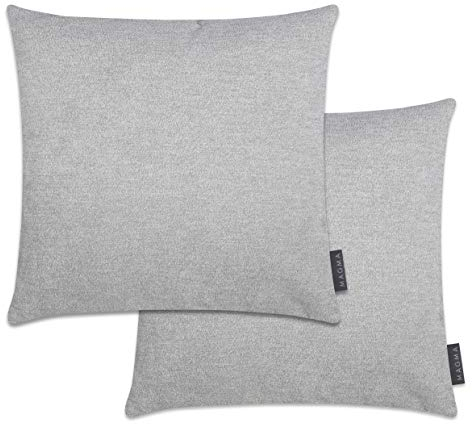 MAGMA Kissenhülle ALFA (2er-Set) samtweicher Velour (ca. 40x40cm, grau)