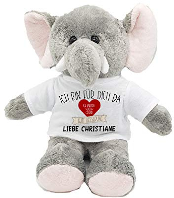 Kilala Kuscheltier Elefant Gute Besserung Herz mit Wunschname personalisiert Trostspender für Groß & Klein bei Krankheit