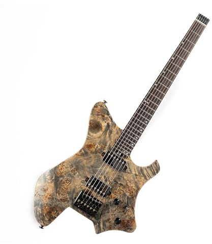 EART Headless E-Gitarre Fix Bridge für 6-saitige Reisegitarre Kleine, aber vollwertige LEAF-Gitarre Ultraleicht für Reisen und Performance Richtige Solid-Body-Gitarre