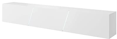 3xEliving Mobile TV sospeso moderno e trendy Aczi bianco/bianco lucido 240cm LED