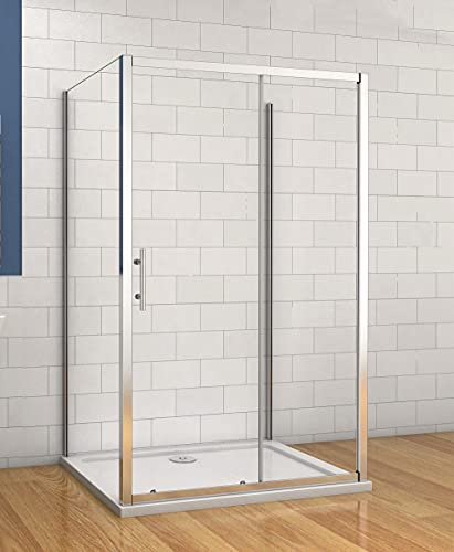 Acezanble Duschabtrennung 100x70x70cm U-Kabine U-FORM Duschkabine Dusche 5mm glas Duschtür H190cm