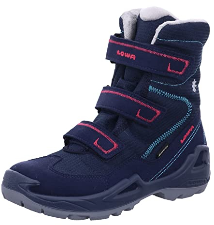 LOWA Milo GTX Hi 25-35 Blau - Gore-Tex Gefütterter wasserdichter Kinder Gore-Tex Winterstiefel, Größe EU 31 - Farbe N