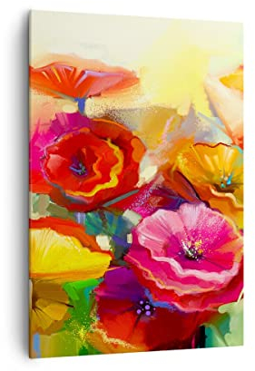 Bild auf Leinwand - Leinwandbild - Einteilig - Blumen Frühling Flora Garten - 70x100cm - Wand Bild - Wanddeko - Wandbilder - Leinwanddruck - Wanddekoration - Leinwand bilder - Wandbild - PA70x100-2877