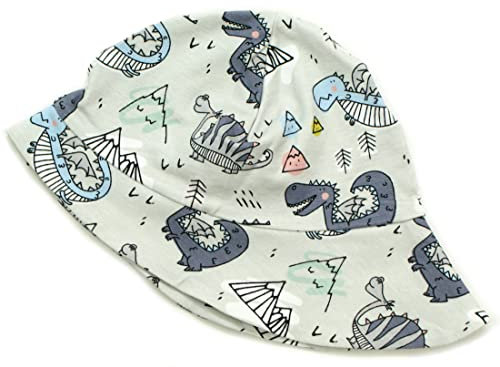 Kleine Könige Sonnenhut Sommer Mütze Baby Jungen · Modell Dino Drache Arthur grau · Ökotex 100 Zertifiziert · Größe 86/92