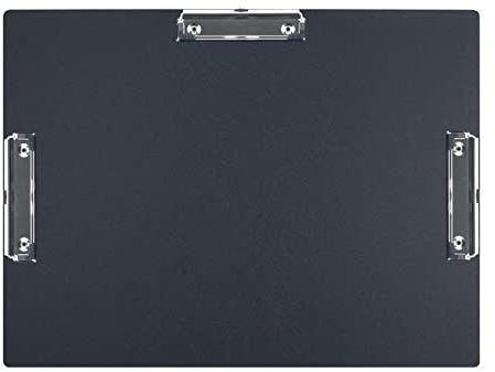 Presse-papiers A3 à trois clips super résistant extra large non fragile A3 presse-papiers à profil bas en plastique PP bleu (trois clips)