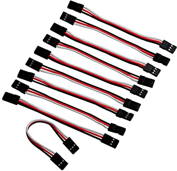 Wishiot 10 Stück 100 mm Stecker auf Stecker 3-polig Servo-Verlängerungskabel Anschlusskabel Kabelverbinder, Servo-Fernbedienungskabel AWG22 für RC-Flugzeuge (10 cm/ 3,94(10 Stück))