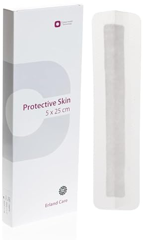 Erland Care Protective Skin 5 x 25 cm - Silikon-Wundverband für Kaiserschnitt & OP-Schnitte, atmungsaktiv, selbstklebend, hautfreundlich, langlebig, 10 Stück