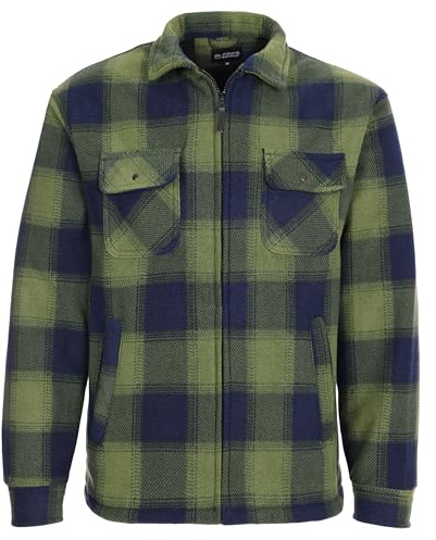 FORT - Portman Shacket - Red, Green or Navy Jacket - Microfleece Shirt - Padded Shirt Jacket - Work Jacket - Fleece Lined Shirts - Mens Padded Jacket - Mens Shacket