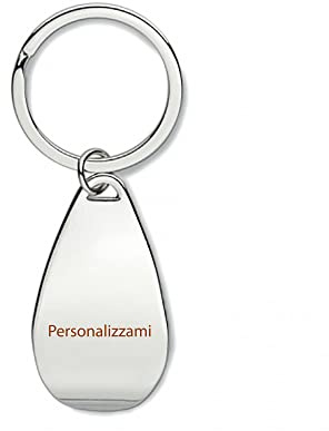 Stileitaliano Portachiavi apribottiglie forma goccia personalizzato inciso in metallo porta chiavi per auto scooter moto casa idea regalo