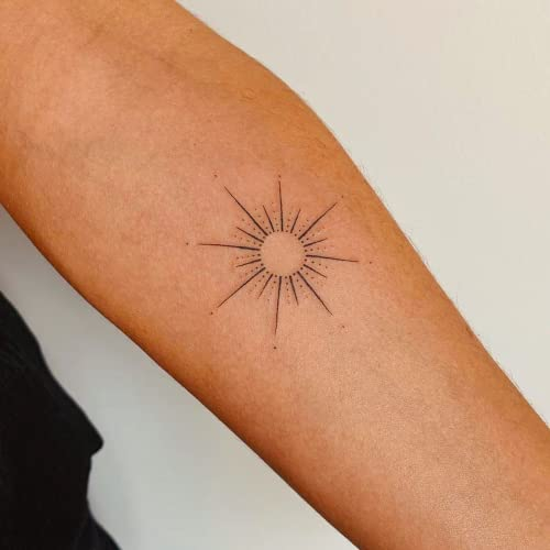 Inkster Tattoo - Sonnen Ornament | vegane & wasserfeste Temporäre Tattoos für Erwachsene - EU-Kosmetikzertifizierte Farbe - revolutionäres 2 Wochen Tattoo | Premium Klebetattoos & Fake Tattoo