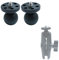 2PC 1 Ball Mount Adapter with 1/4-20 Threaded Stud for Insta360 One X3, X2, X, R, RS, GO 2, GoPro, DJI OSMO, Compatible with RAM Ball Head Mounts B Size Double Socket Arm