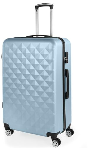 ITACA - Valise Grande Taille 23Kg Rigide Spacieuse XL pour Soute Avion Ultra Résistante avec Cadenas À Combinaison TSA Idéale pour Voyages Longs Et Moyens Séjours, Bleu Clair